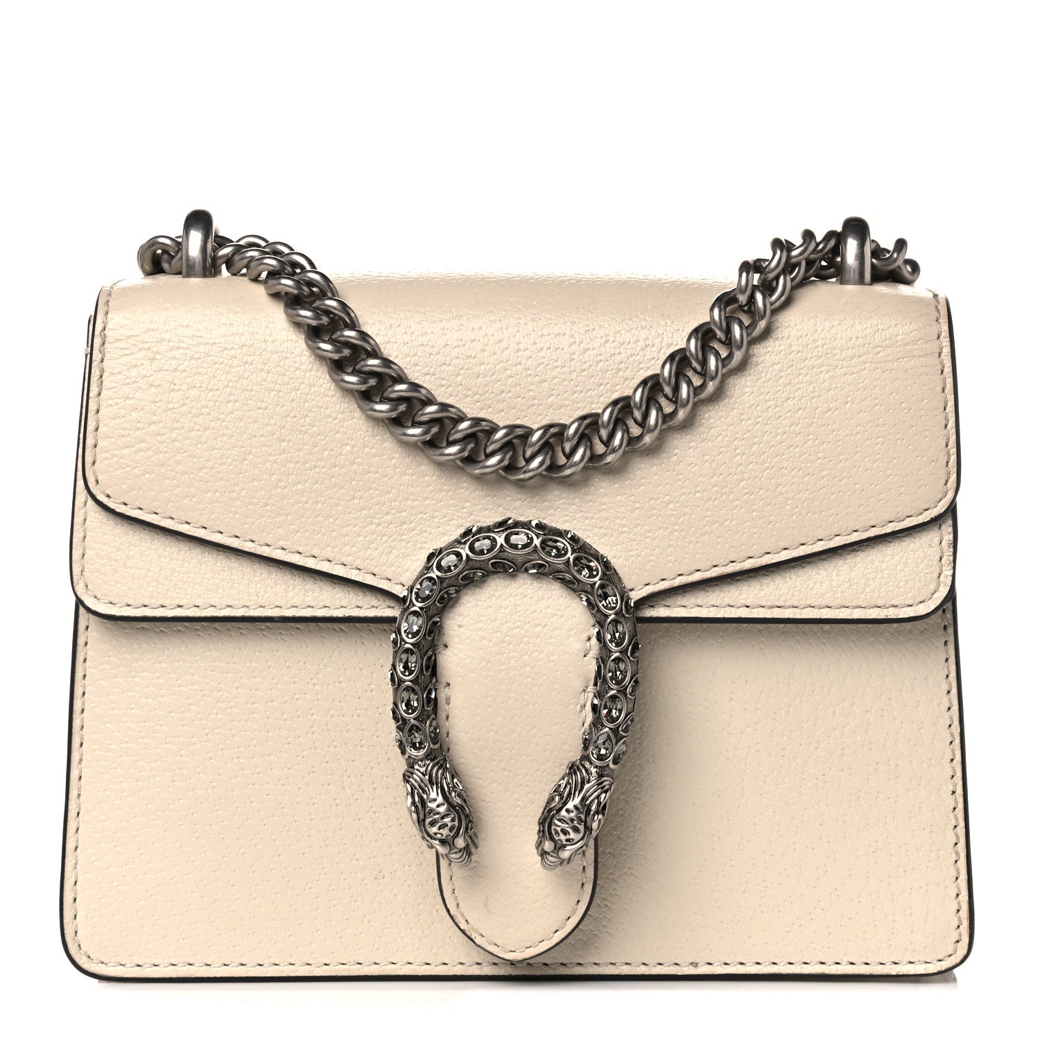 Gucci Textured Calfskin Crystal Mini Dionysus Shoulder Bag Mystic White 1 of 19