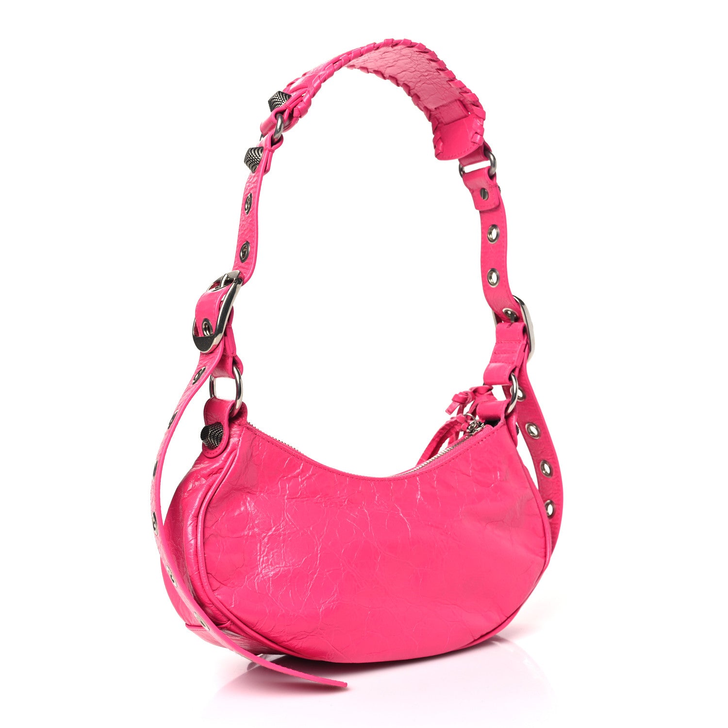 Balenciaga Agneau Arena Le Cagole Shoulder Bag XS Fluo Pink 4 of 11
