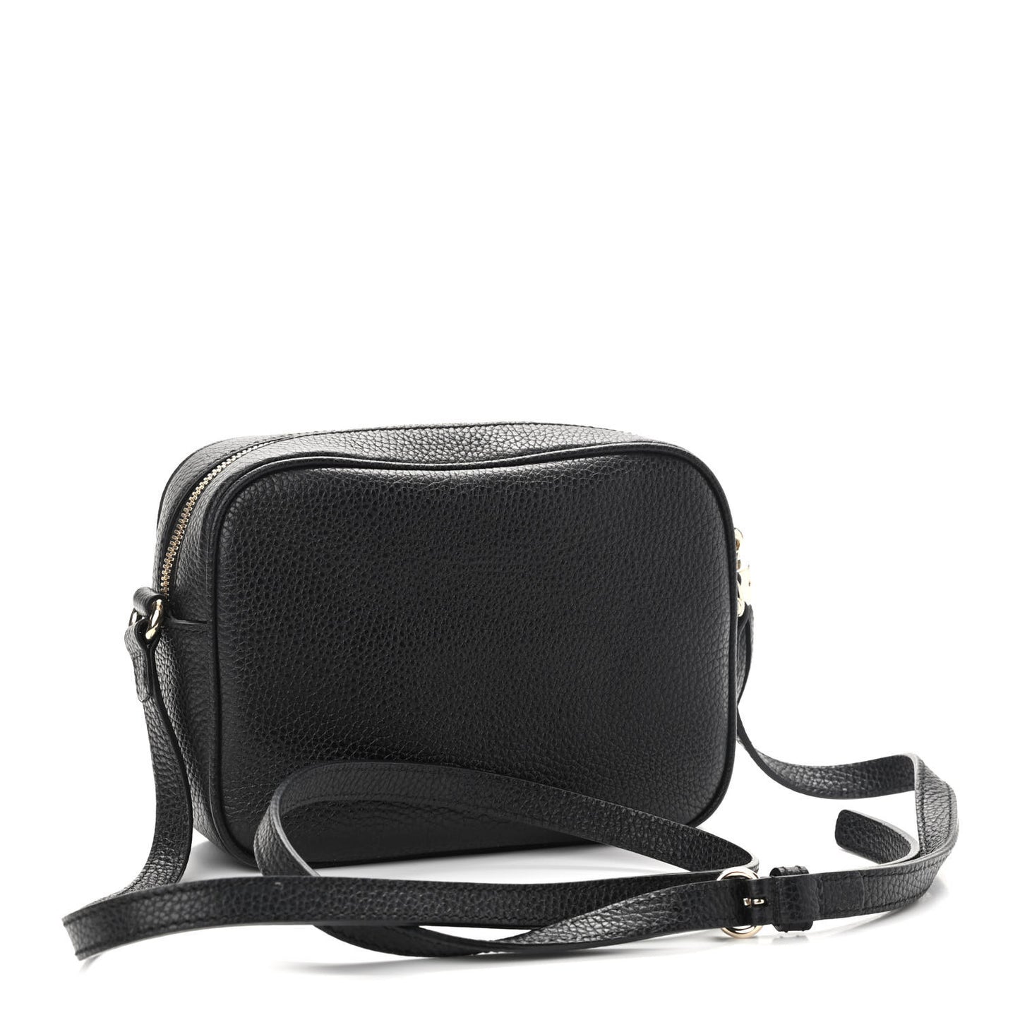 Pebbled Calfskin Small Soho Disco Bag Black