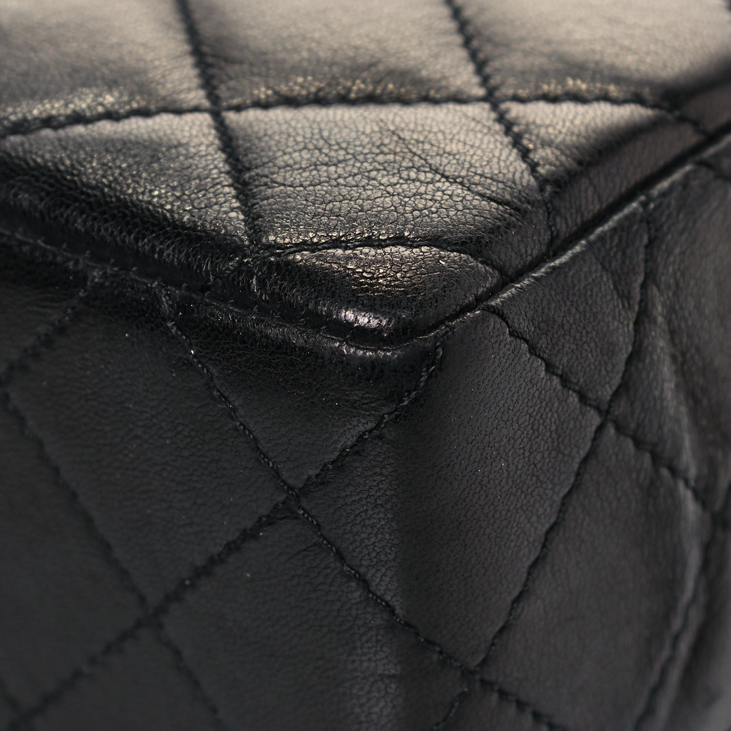 Lambskin Quilted Medium Double Flap Bag Black
