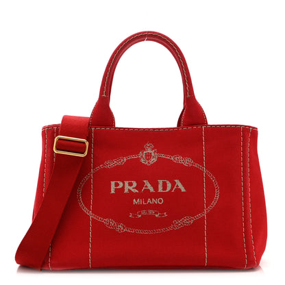 Prada Canapa Small Logo Tote Rosso Talco 1 of 10