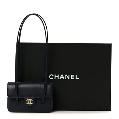 Chanel Shiny Caviar Mini Preppy Coco Shoulder Bag Dark Blue 10 of 10