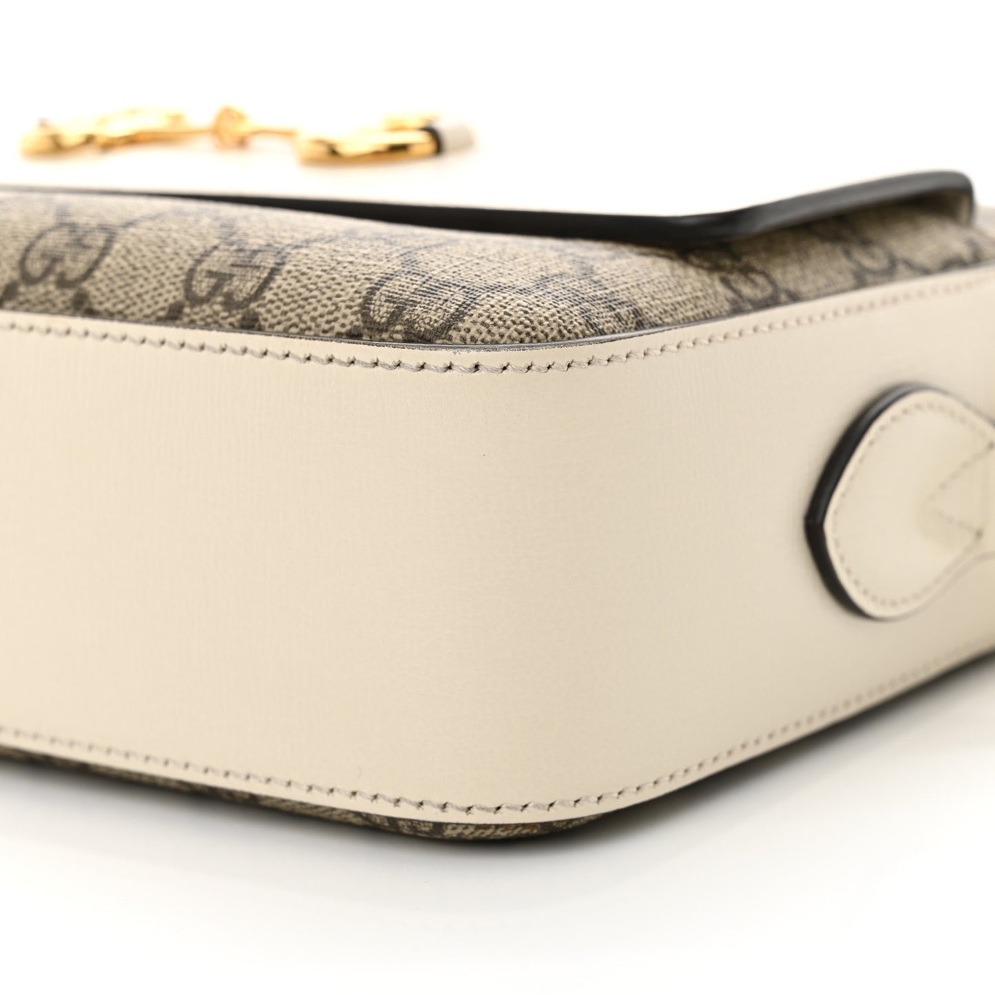 GG Supreme Monogram Small Horsebit 1955 Shoulder Bag Beige Mystic White