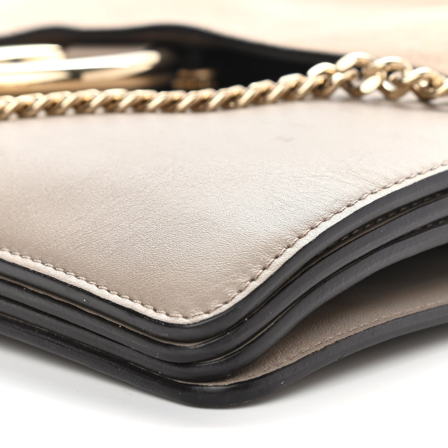 Chloe Calfskin Suede Medium Faye Shoulder Bag Motty Grey 9 of 10