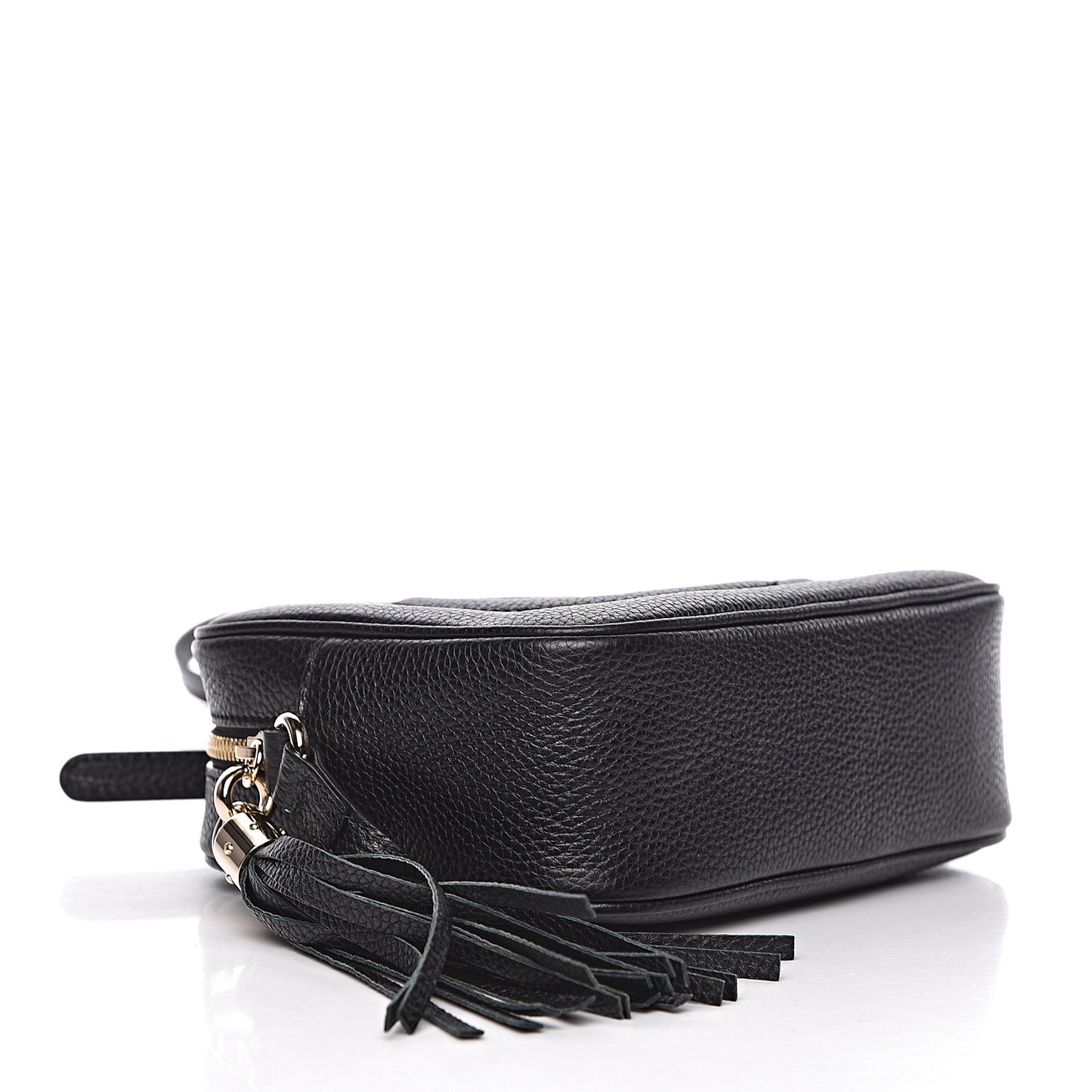Pebbled Calfskin Small Soho Disco Bag Black