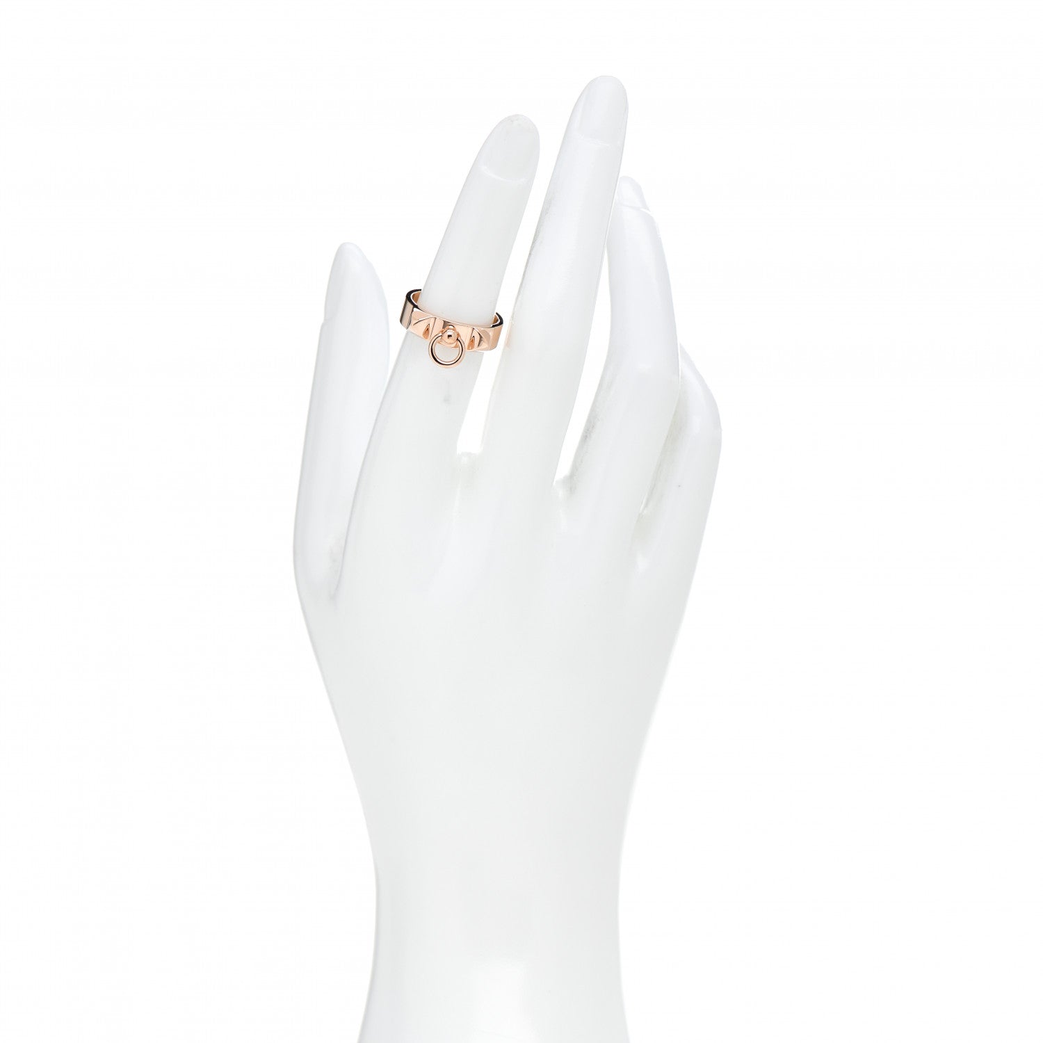 Hermes 18K Rose Gold PM Collier De Chien Ring 51 5.75 2 of 5