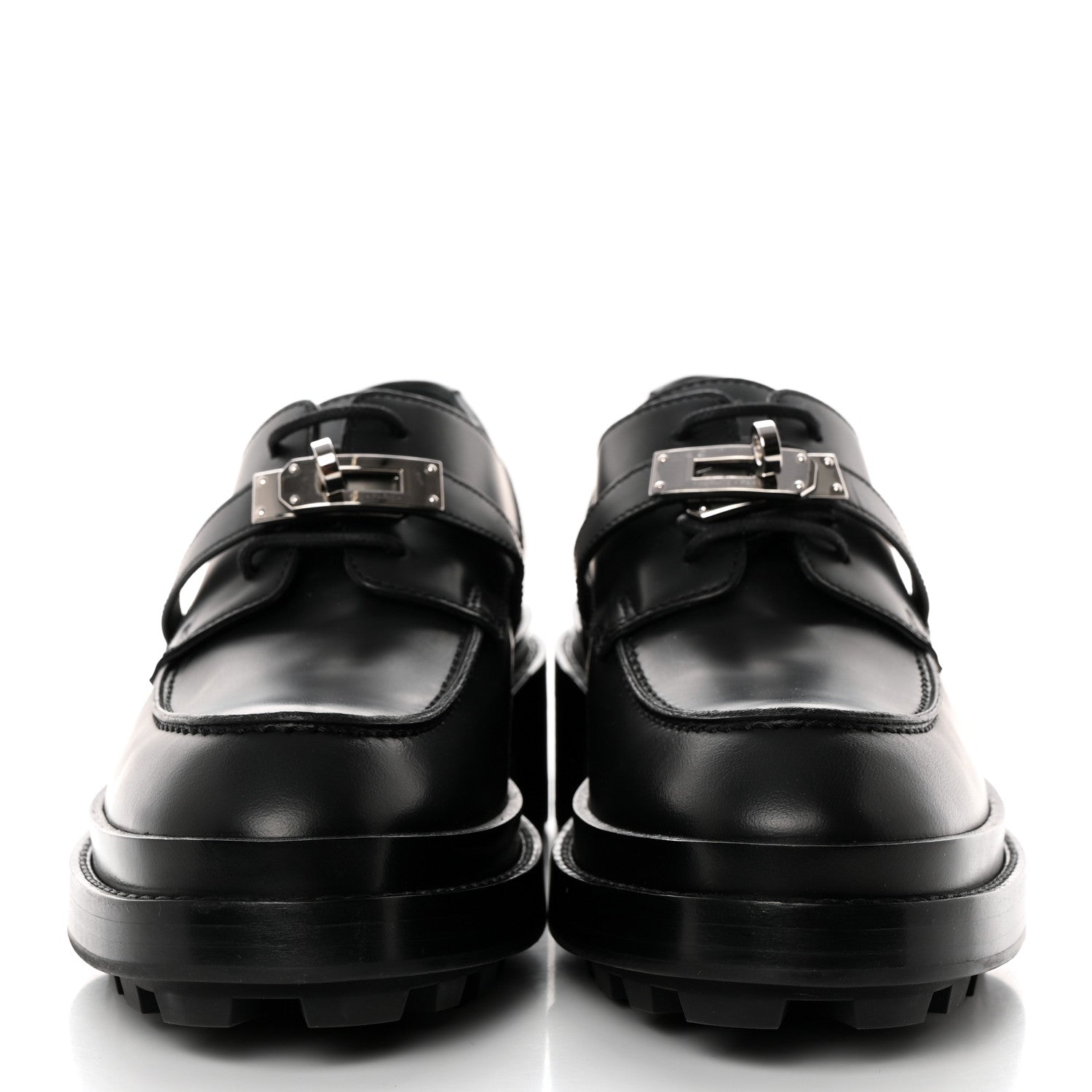 Hermes Glossed Calfskin First Oxford 38.5 Black 2 of 9