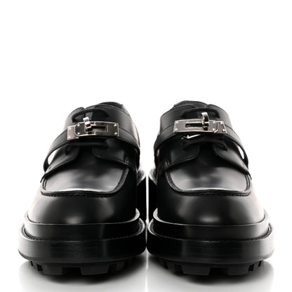 Hermes Glossed Calfskin First Oxford 38.5 Black 2 of 9