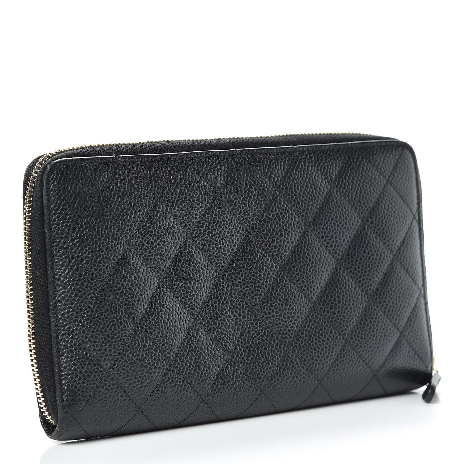 Chanel Caviar Quilted Large Zip Around Organizer Wallet Black 3 of 14