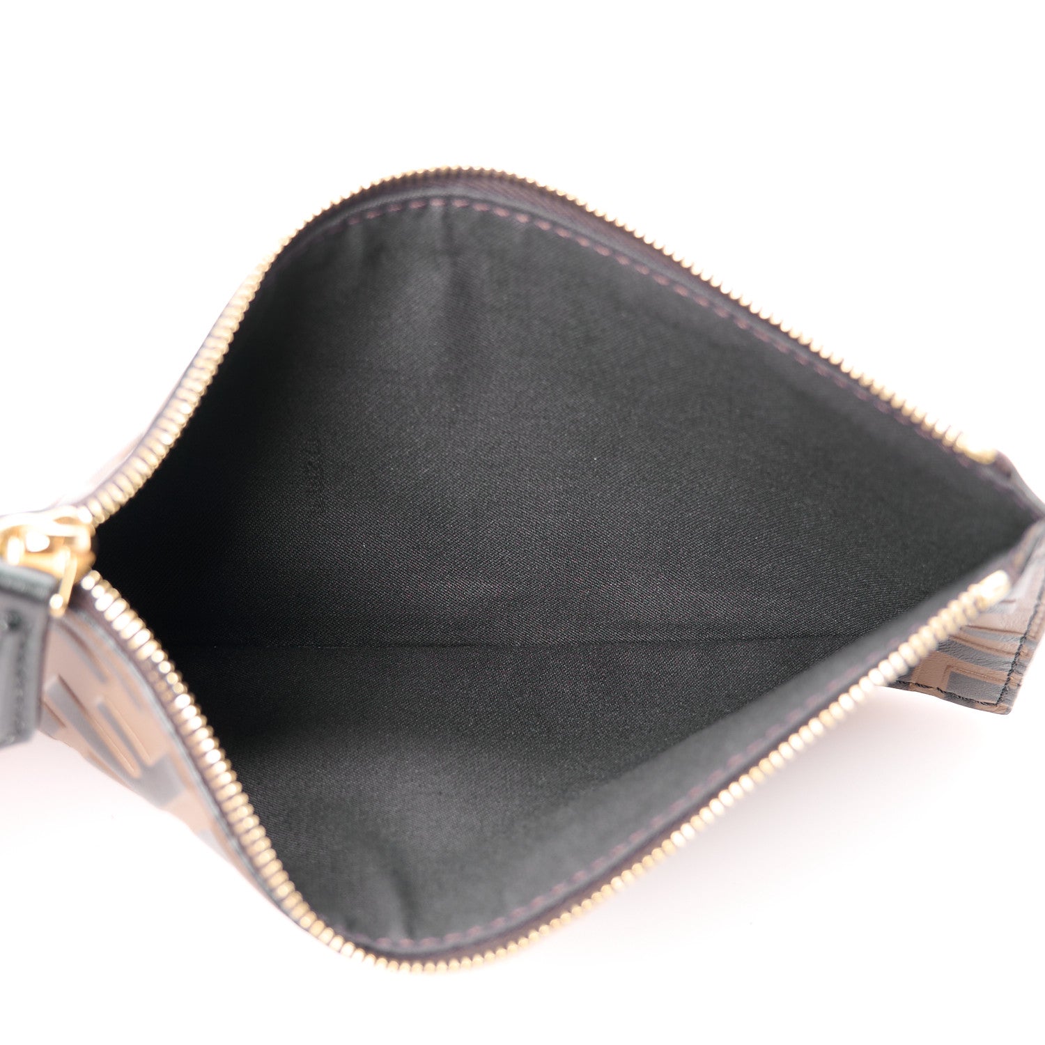 Fendi Vitello Soft F is Fendi Bi-Color FF 1974 Embossed Envelope Wallet On Chain with Pouches Maya Black 10 of 18