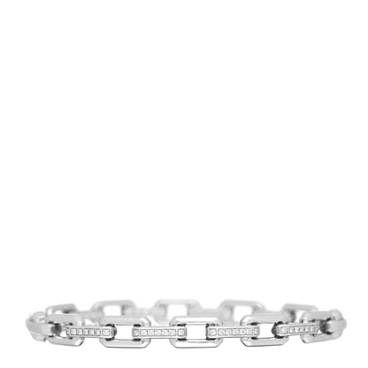David Yurman Sterling Silver Diamond 7mm Stax Link Bangle Bracelet 1 of 4