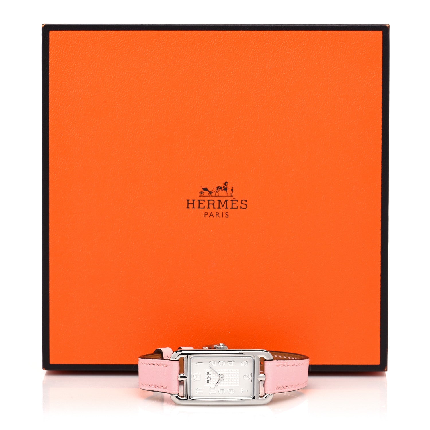 Hermes Stainless Steel Swift 20mm Nantucket Quartz Watch Rose Sakura 6 of 6