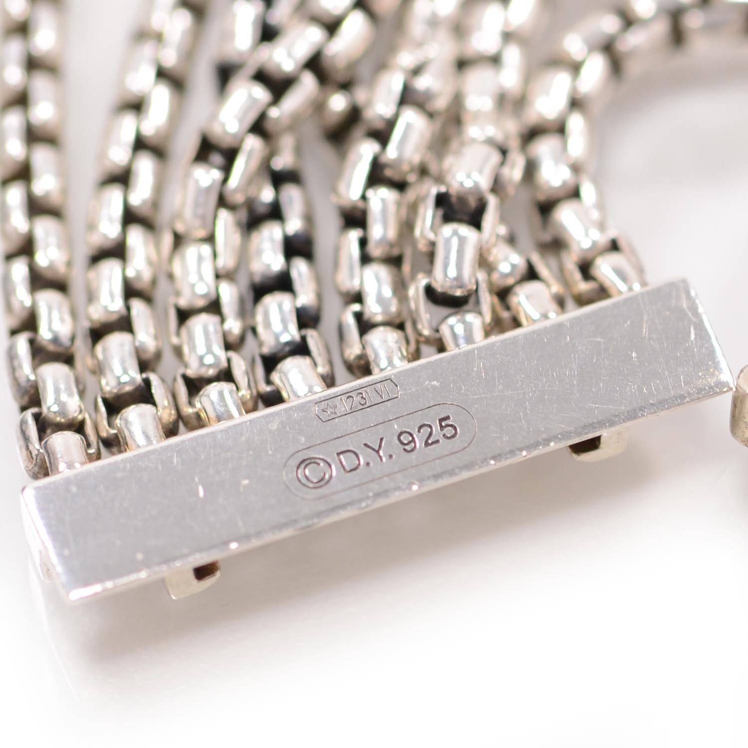 David Yurman Sterling Silver Eight-Row Box Chain Bracelet 4 of 5