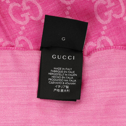 Gucci Silk Wool Monogram Scarf Pink 5 of 5