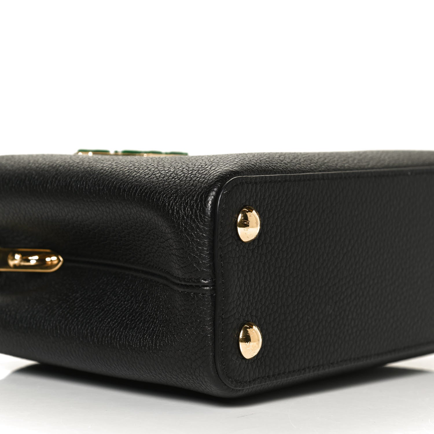Louis Vuitton Taurillon Malachite Effect Capucines BB Black 8 of 9
