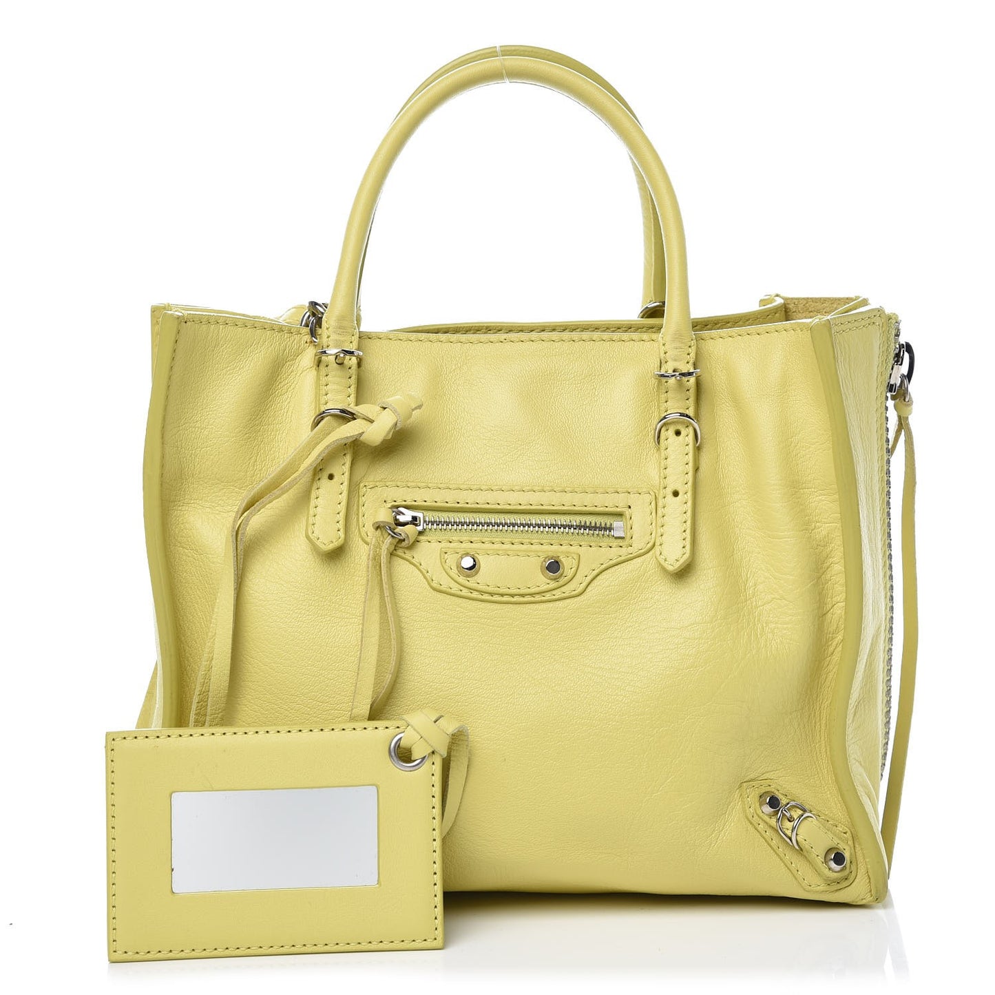 Calfskin Papier Mini A4 Jaune Poussin