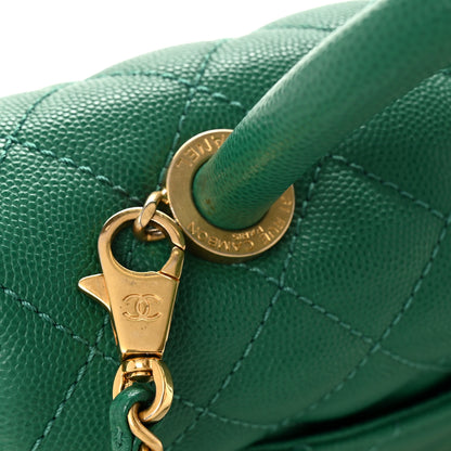 Chanel Caviar Quilted Mini Coco Handle Flap Green 11 of 13