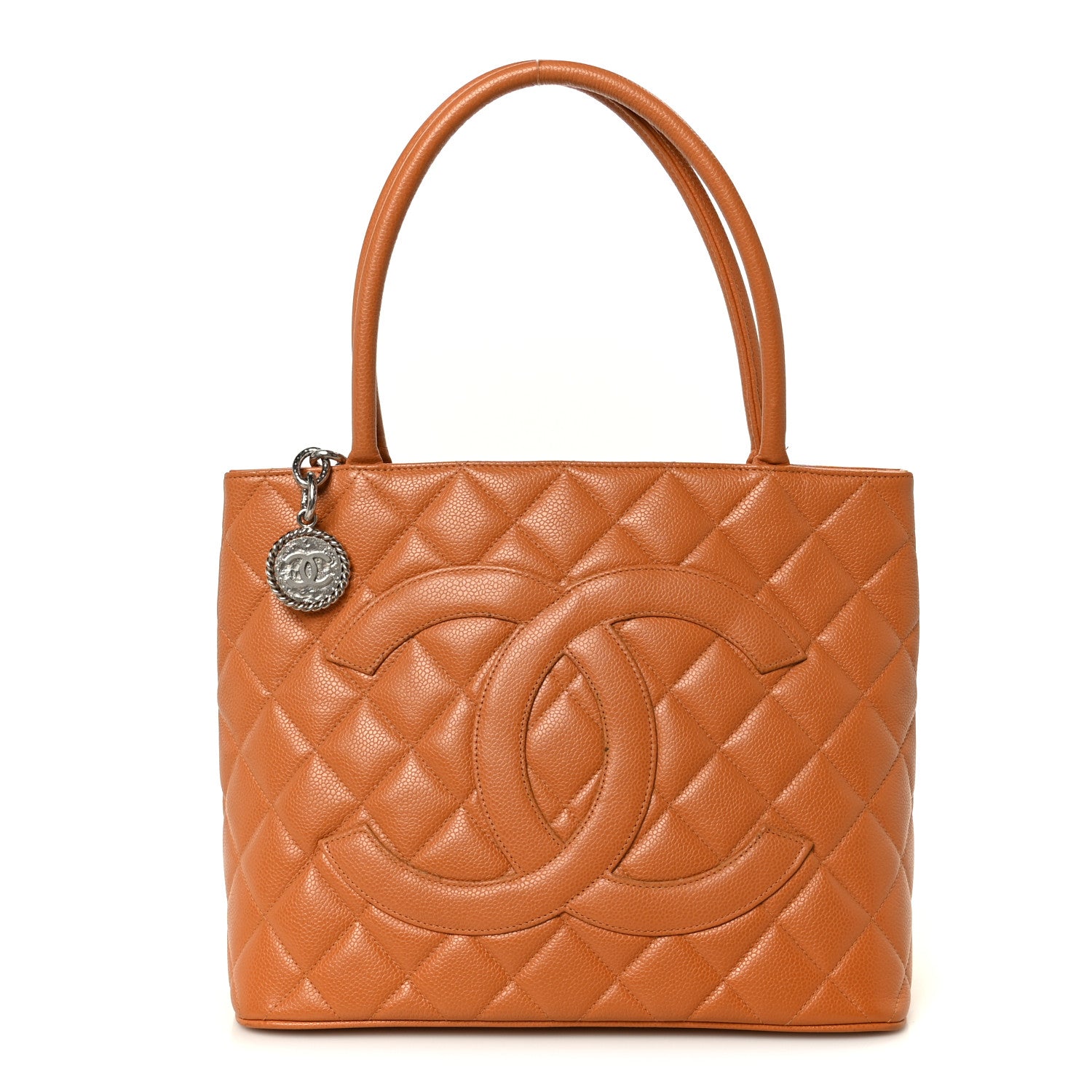 Chanel Caviar Quilted Medallion Tote Orange 1 of 10