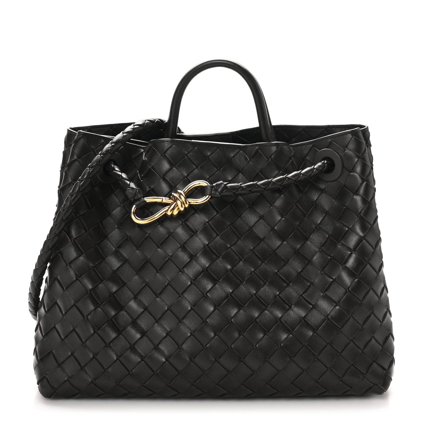 Nappa Intrecciato Medium Andiamo Shoulder Bag Fondant