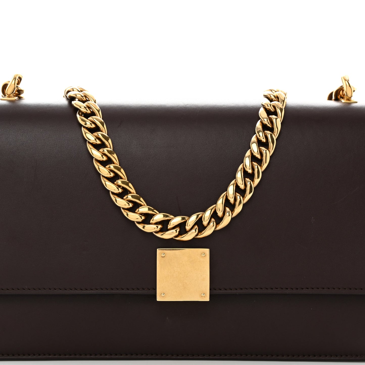 Smooth Calfskin Medium Case Chain Flap Burgundy
