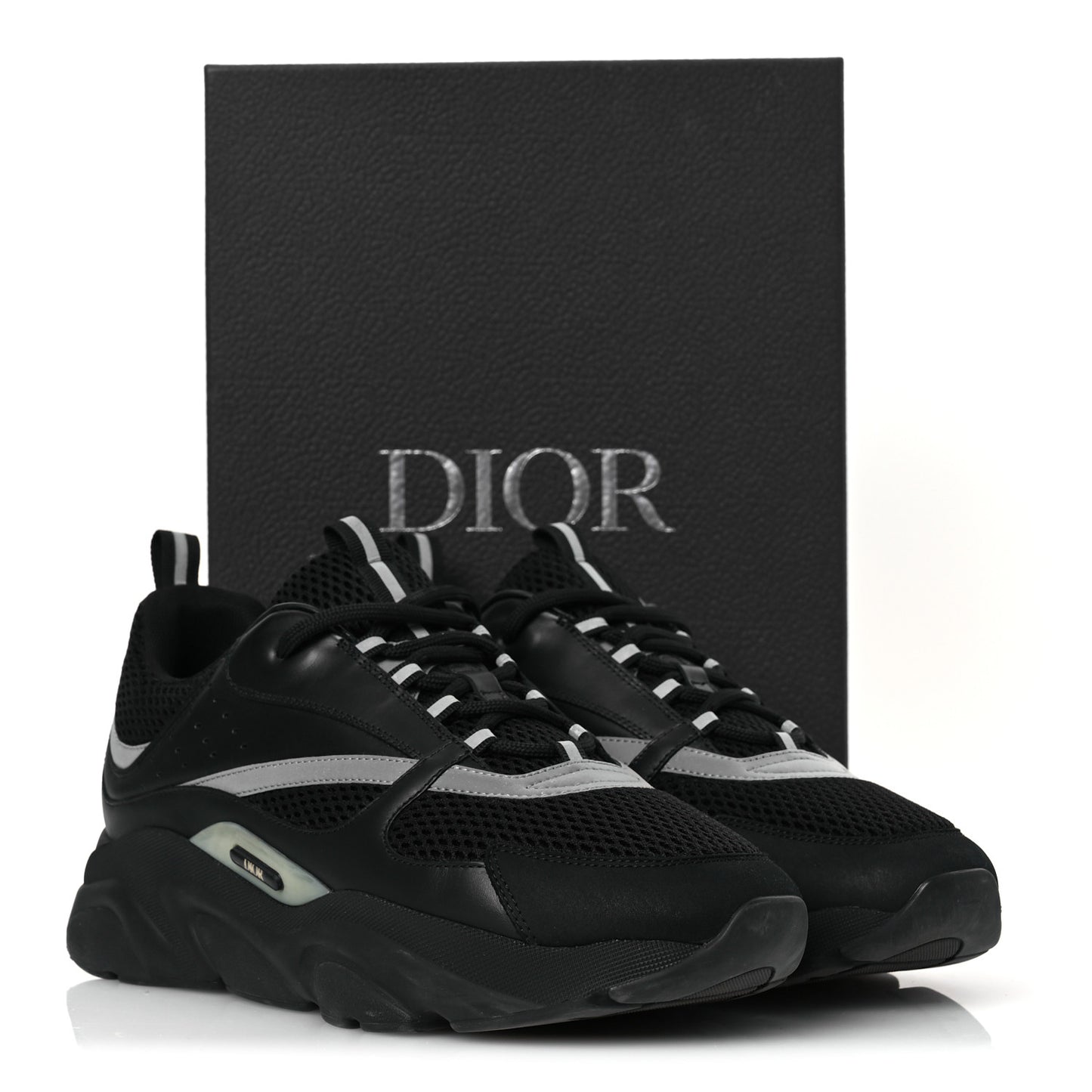 Technical Mesh Calfskin Mens B22 Sneakers 40 Black 46 Black