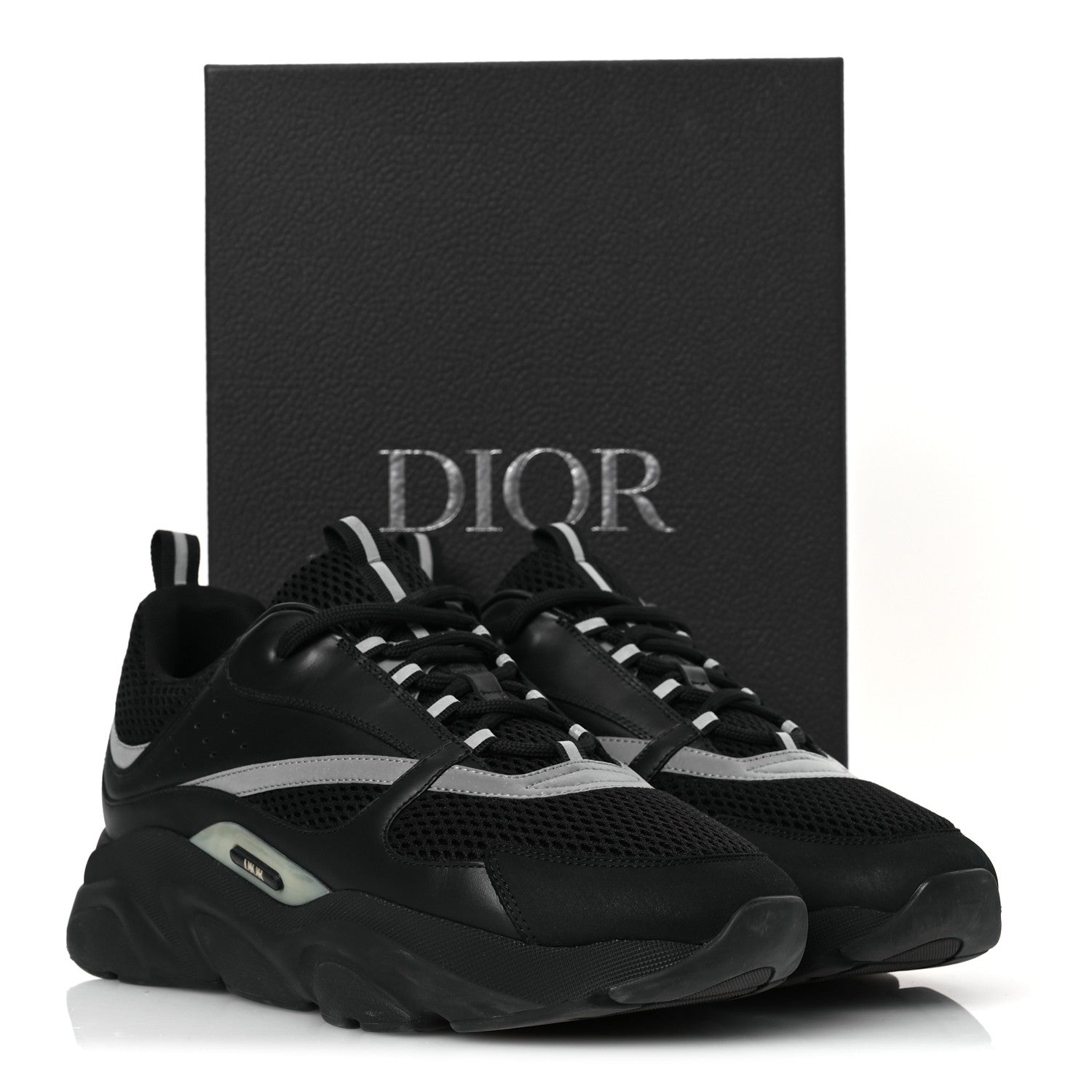 Christian Dior Technical Mesh Calfskin Mens B22 Sneakers 46 Black 13 of 14