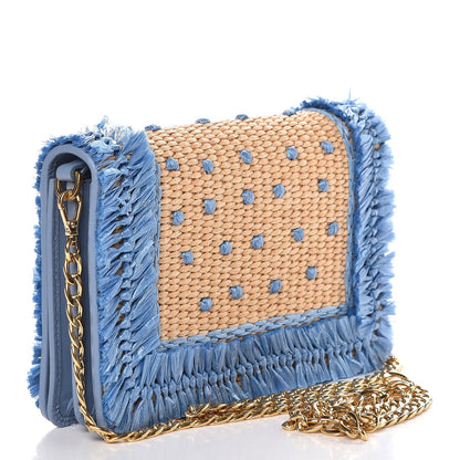 Prada Straw Embroidered Small Shoulder Bag Naturale Astrale 3 of 7