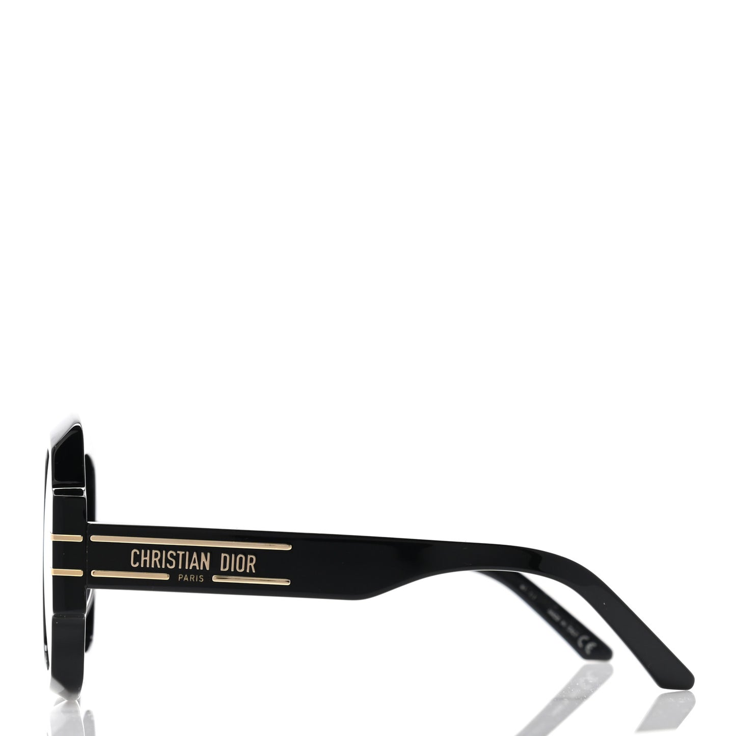 Acetate Diorsignature S1U Square Sunglasses Black