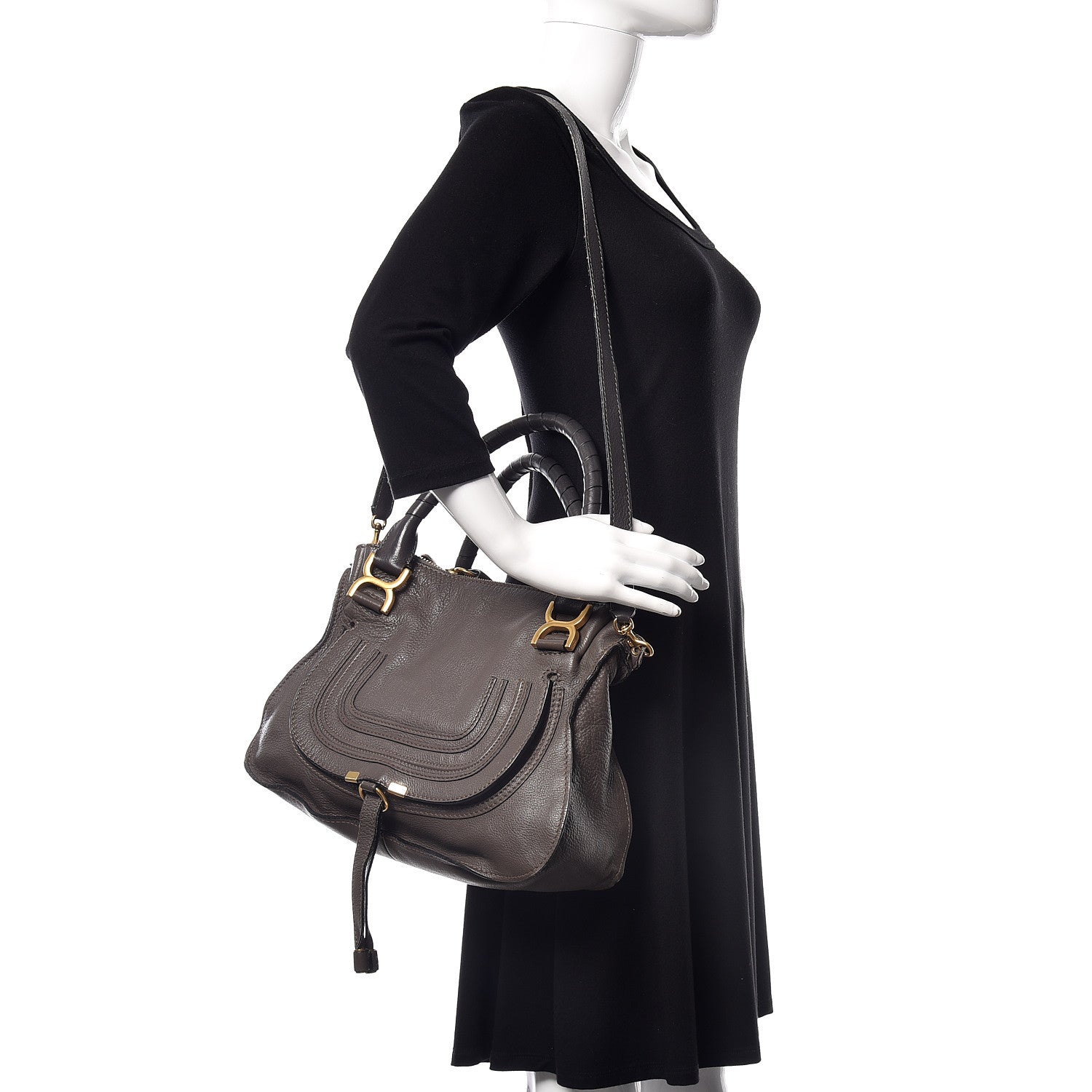 Chloe Calfskin Medium Marcie Satchel Ash 2 of 23