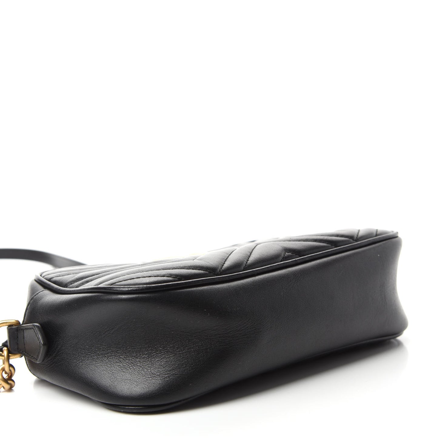 Calfskin Matelasse Small GG Marmont Chain Shoulder Bag Black