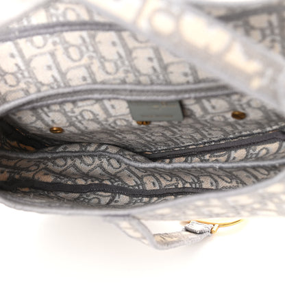 Christian Dior Oblique Embroidered Saddle Bag Gray 5 of 10