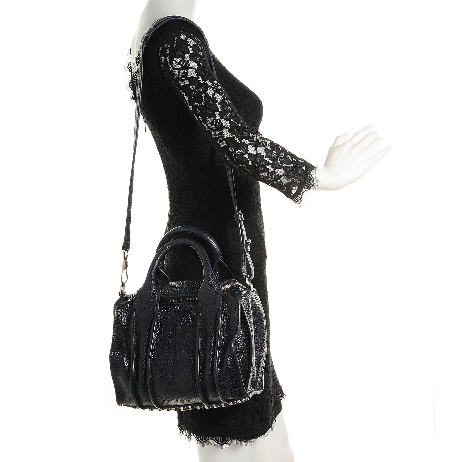 Alexander Wang Grained Lambskin Inside Out Rockie Ink 2 of 8