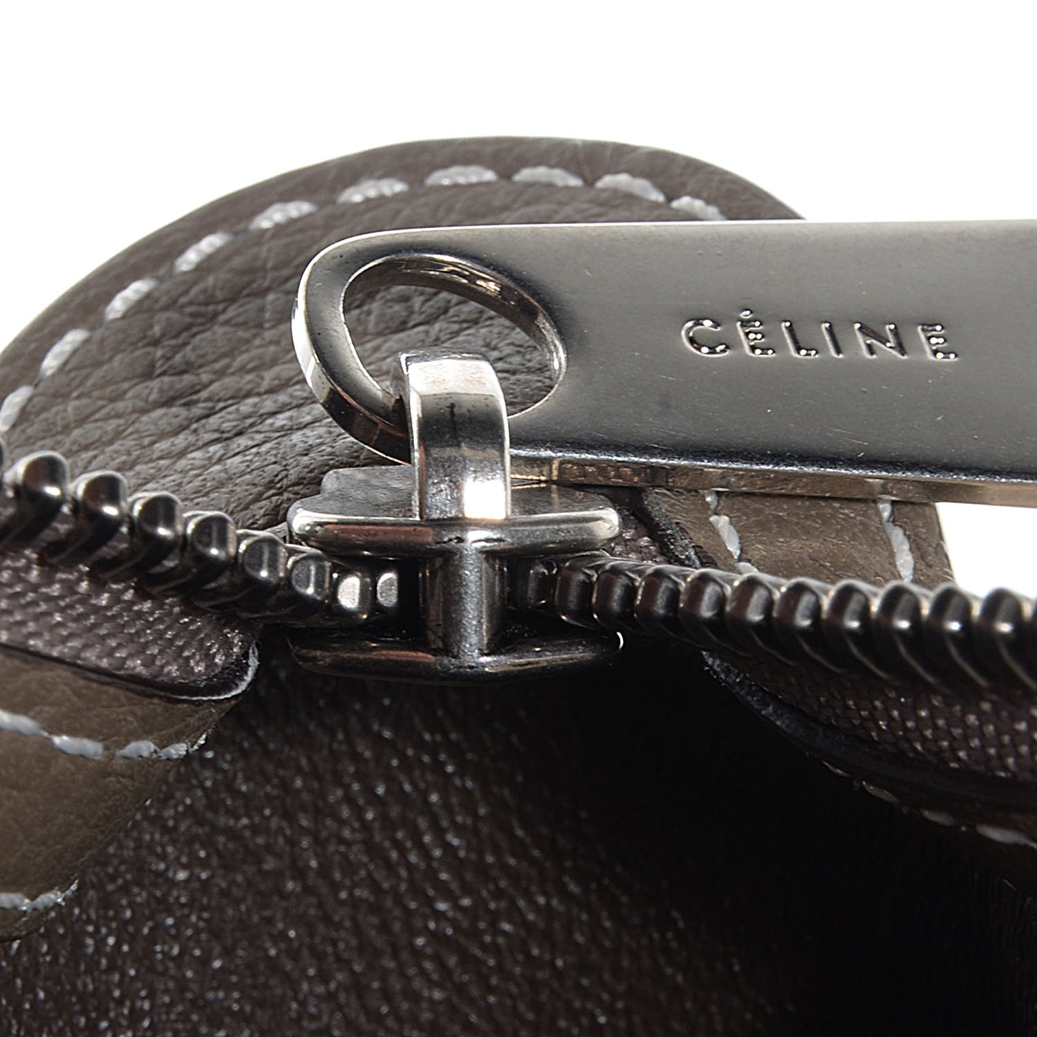 Celine Drummed Calfskin Suede Medium Trapeze Souris 10 of 10