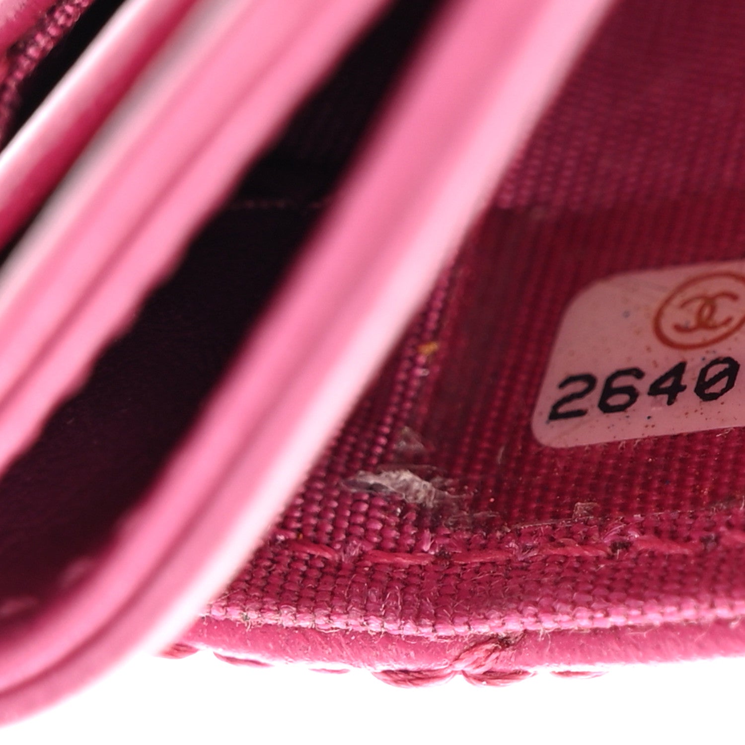 Chanel Lambskin Camellia Embossed Card Holder Fuchsia 8 of 10