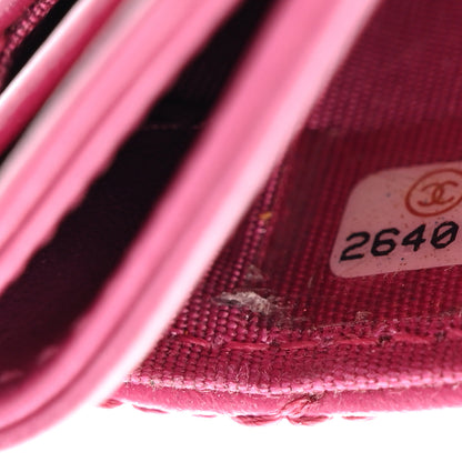 Chanel Lambskin Camellia Embossed Card Holder Fuchsia 8 of 10