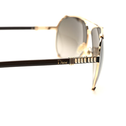 Christian Dior Metal Chicago 2 Aviator Sunglasses Black Gold 9 of 10