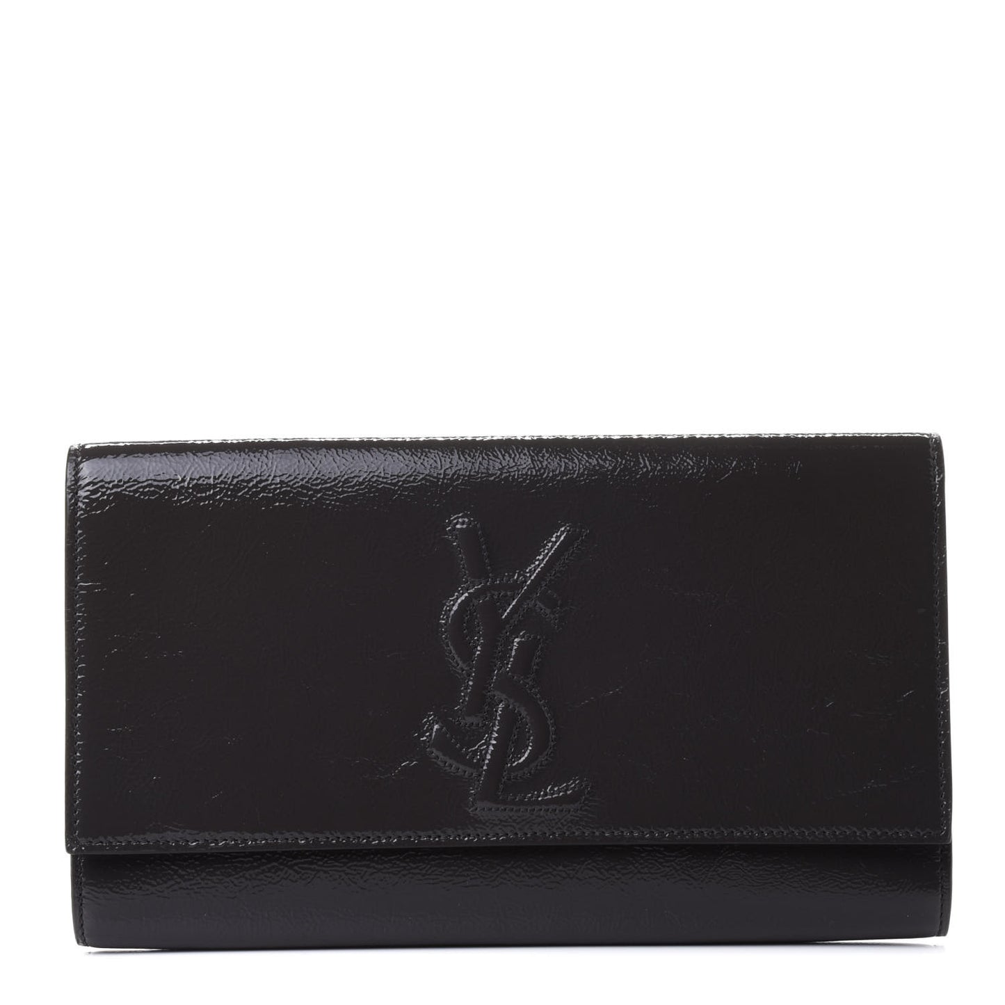 Textured Patent Monogram Large Belle De Jour Clutch Light Seppia
