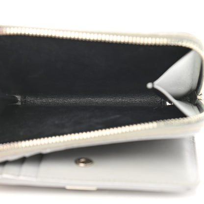 Saint Laurent Smooth Calfskin Monogram Zip Around Compact Wallet Gray 6 of 11