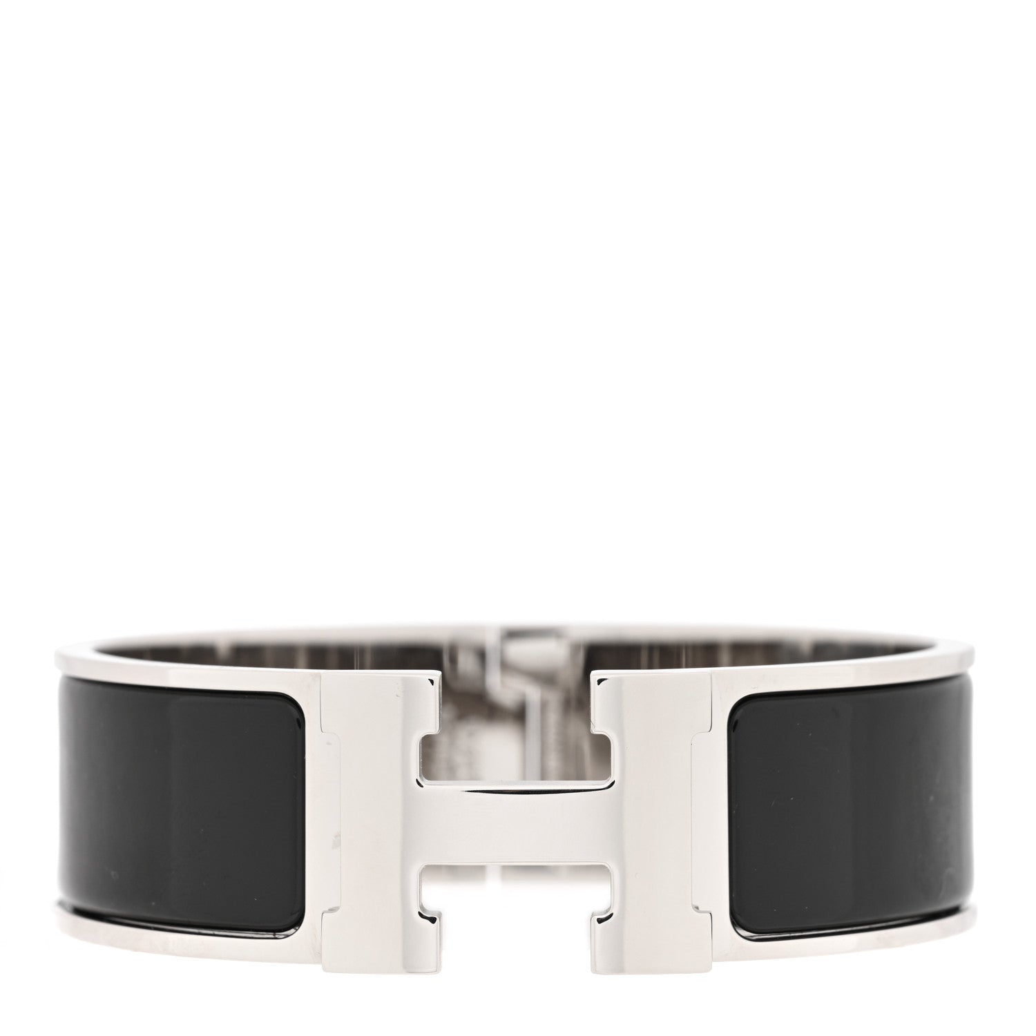 Hermes Enamel Wide Clic Clac H Bracelet GM Black 1 of 4
