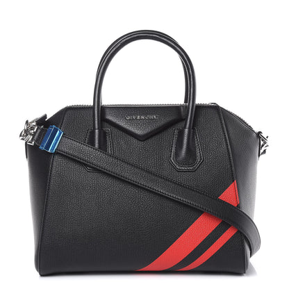 Givenchy Sugar Goatskin Striped Small Antigona Black Red 1 of 11