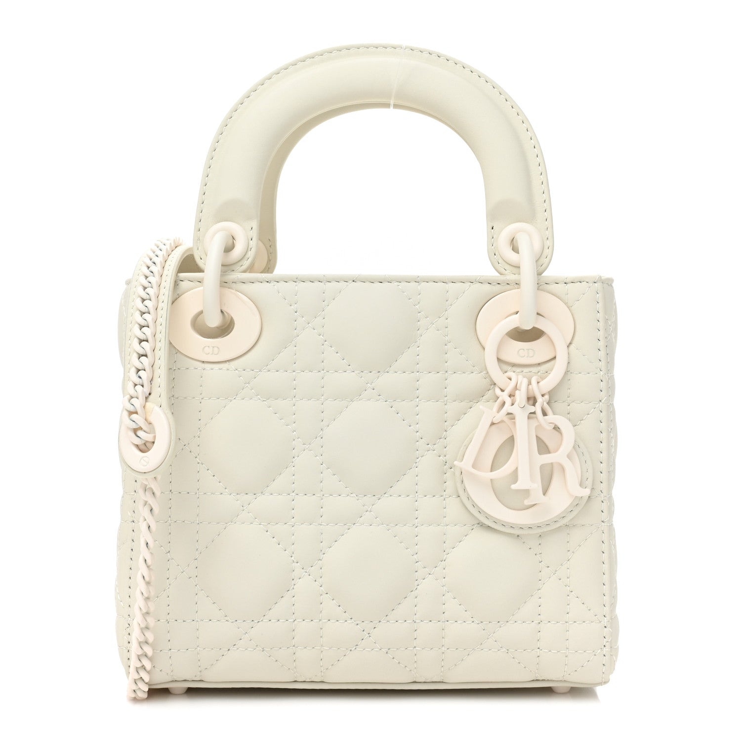 Christian Dior Ultra Matte Calfskin Cannage Mini Lady Dior White 1 of 10