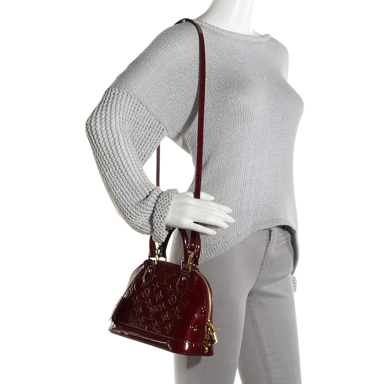 Louis Vuitton Vernis Alma BB Griotte 2 of 7