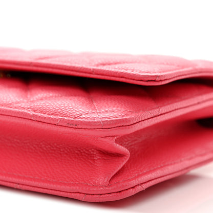Chanel Caviar Quilted Wallet on Chain WOC Pink 11 of 12