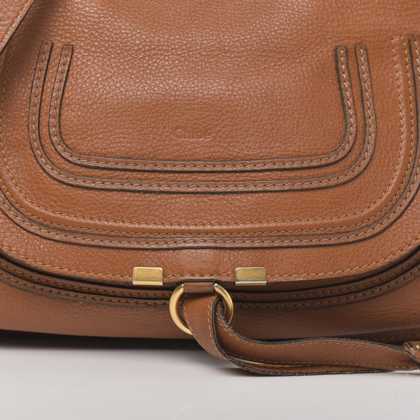 Calfskin Medium Marcie Satchel Tan