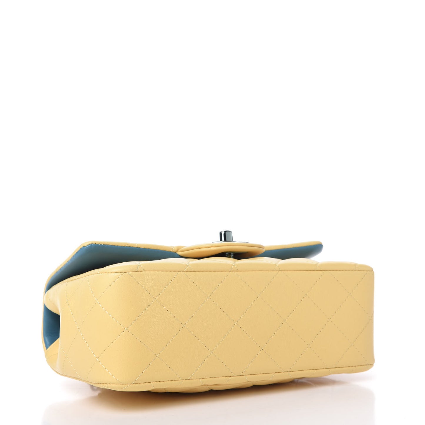 Lambskin Quilted Mini Rectangular Flap Yellow Blue