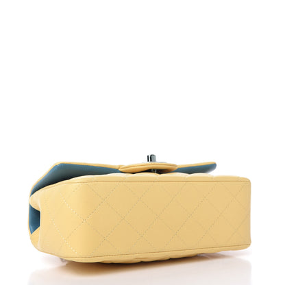 Chanel Lambskin Quilted Mini Rectangular Flap Yellow Blue 4 of 10