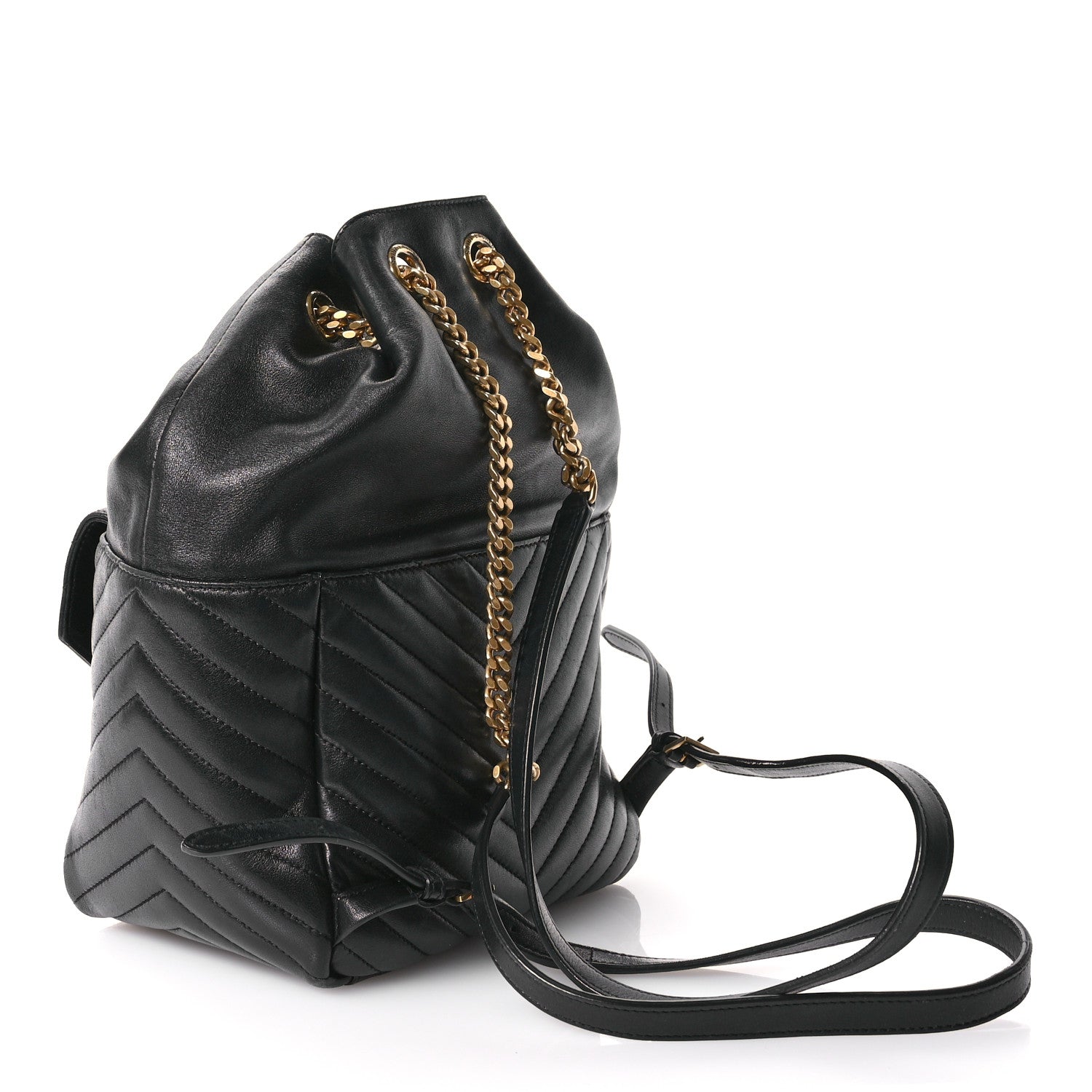 Saint Laurent Lambskin Matelasse Monogram Joe Backpack Black