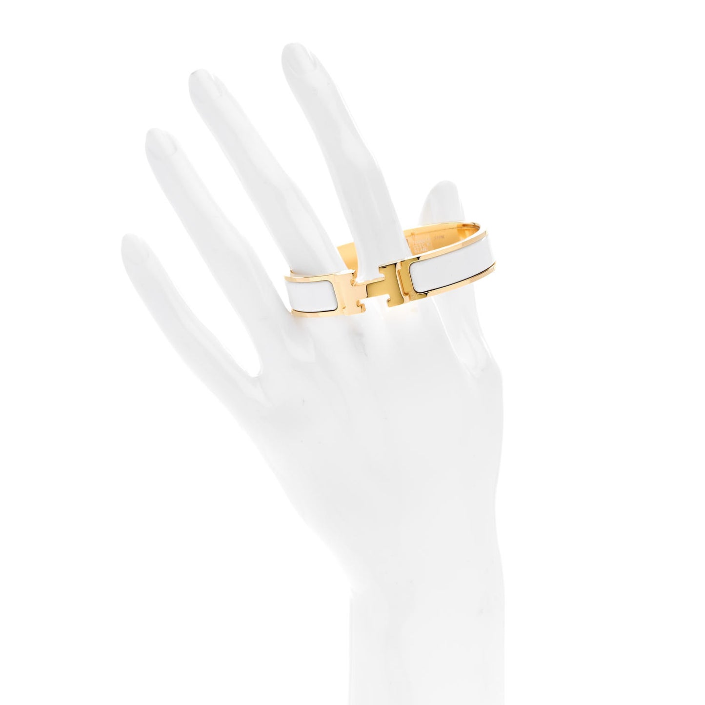 Enamel Narrow Clic Clac H Bracelet PM White