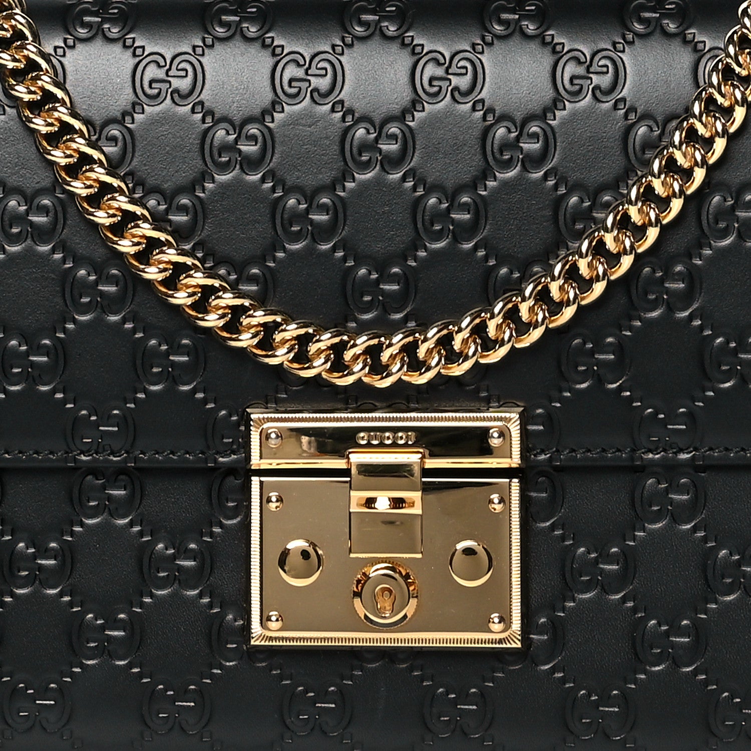 Gucci Guccissima Medium Padlock Shoulder Bag Black 8 of 10