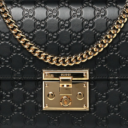 Gucci Guccissima Medium Padlock Shoulder Bag Black 8 of 10